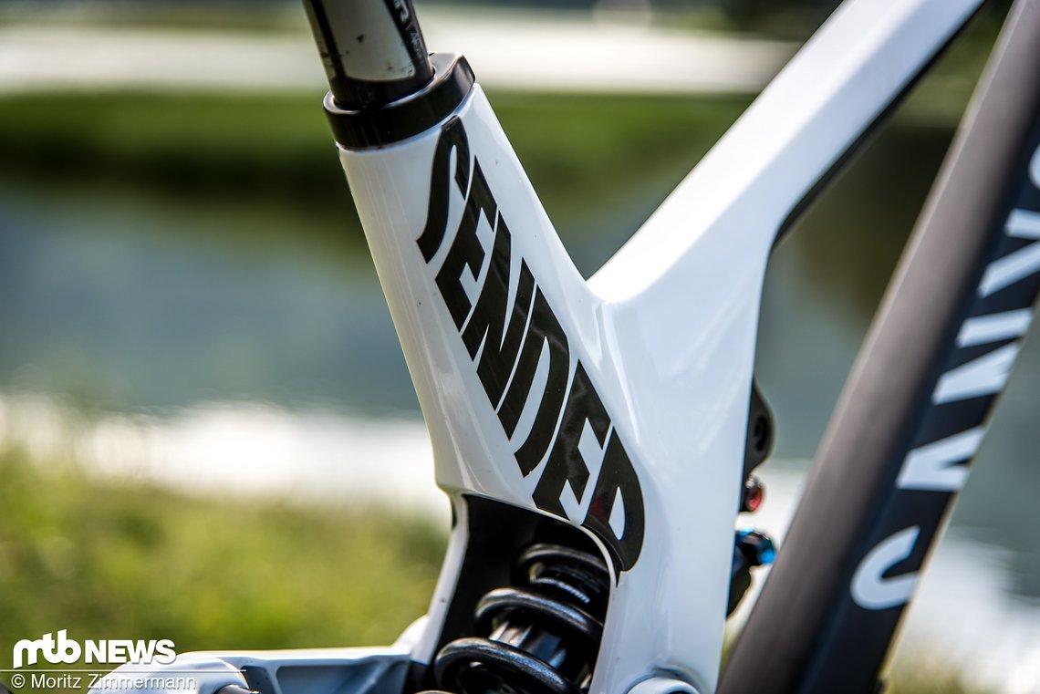 Nach vielen Jahren auf diversen Specialized Demos ist Troy Brosnan nun auf einem Canyon Sender CF unterwegs Nach vielen Jahren auf diversen Specialized Demos ist Troy Brosnan nun auf einem Canyon Sender CF unterwegs