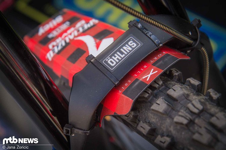 Das Bike von Miranda Miller inklusive Öhlins-Doppelbrückengabel gab es ebenfalls zu bestaunen Das Bike von Miranda Miller inklusive Öhlins-Doppelbrückengabel gab es ebenfalls zu bestaunen